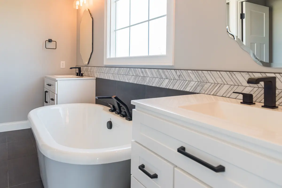 Powder room with vessel sink