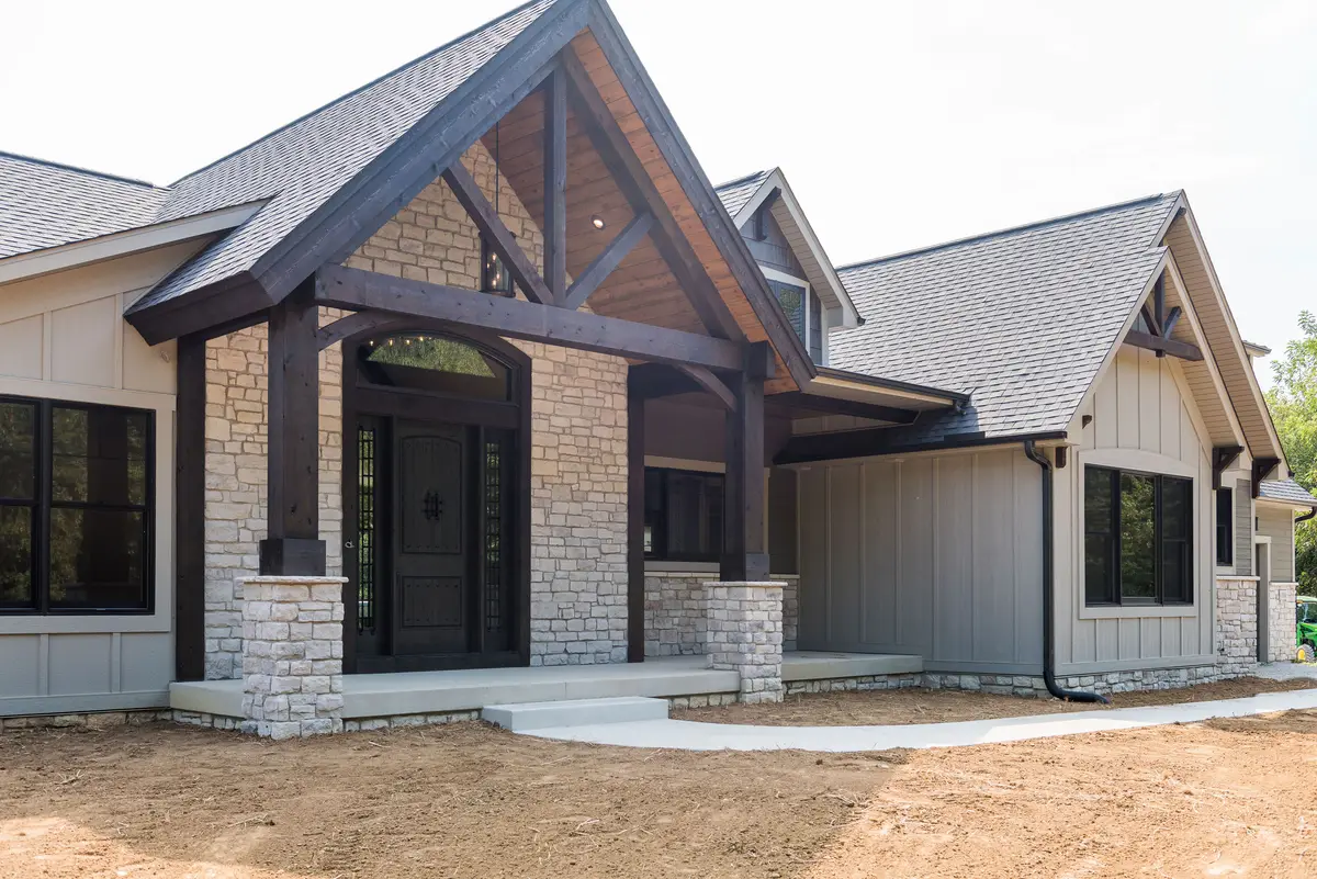 Stone-and-timber craftsman entry